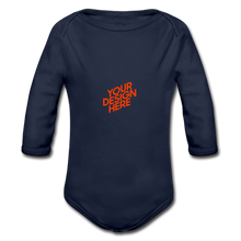 Lade das Bild in den Galerie-Viewer, Organic Longsleeve Baby Bodysuit selbst gestalten und bedrucken - Dunkelnavy
