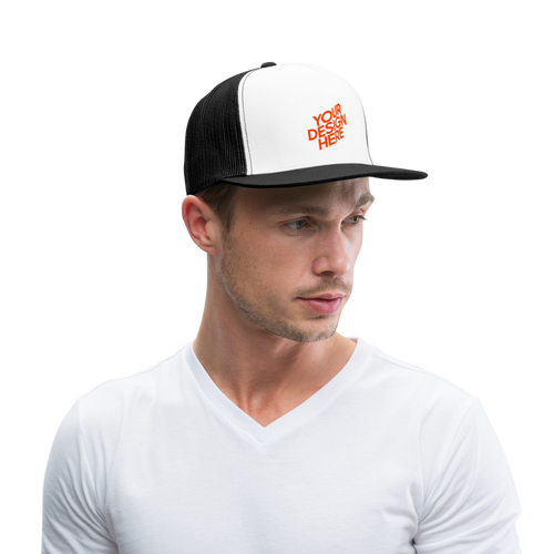 Trucker Cap selbst gestalten und bedrucken - Weiß/Schwarz