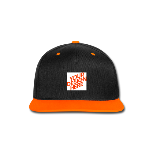 Contrast Snapback Cap selbst gestalten und bedrucken - Schwarz/Neonorgange