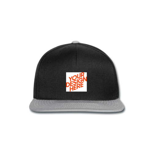 Snapback Cap selbst gestalten und bedrucken - Schwarz/Grau