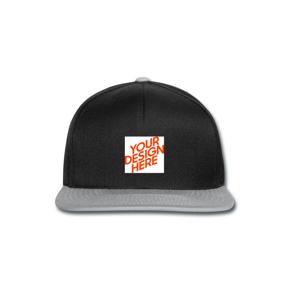 Snapback Cap selbst gestalten und bedrucken - Schwarz/Grau