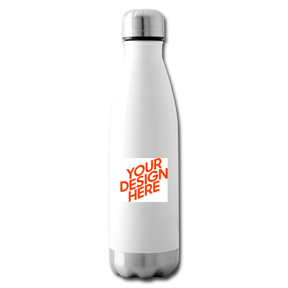 Isolierte Wasserflasche selbst gestalten und bedrucken - Weiß