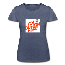 Lade das Bild in den Galerie-Viewer, T-Shirt Damen/Frauen selbst gestalten und bedrucken - Navy meliert
