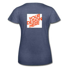 Lade das Bild in den Galerie-Viewer, T-Shirt Damen/Frauen selbst gestalten und bedrucken - Navy meliert
