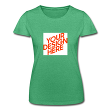 Lade das Bild in den Galerie-Viewer, T-Shirt Damen/Frauen selbst gestalten und bedrucken - Grün meliert
