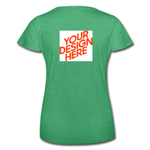 Lade das Bild in den Galerie-Viewer, T-Shirt Damen/Frauen selbst gestalten und bedrucken - Grün meliert

