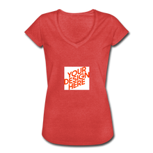 Lade das Bild in den Galerie-Viewer, Women’s Vintage T-Shirt elbst gestalten und bedrucken - Rot meliert
