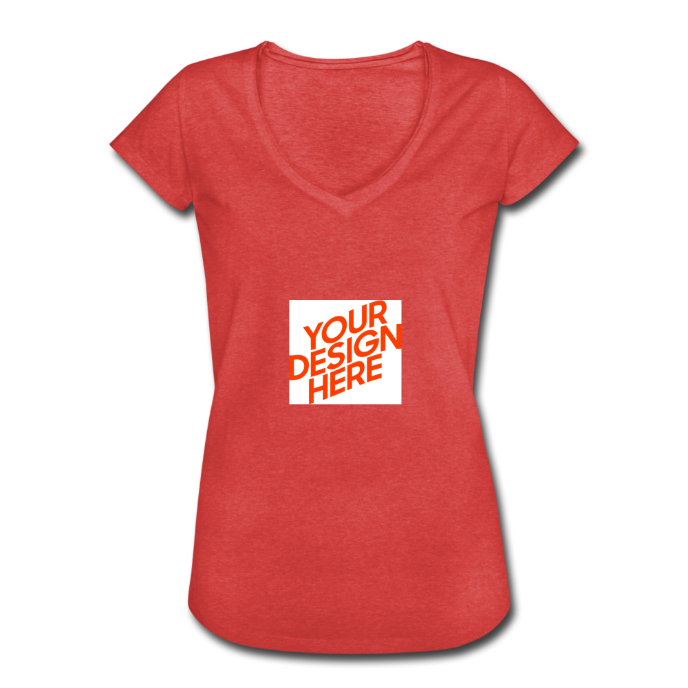 Women’s Vintage T-Shirt elbst gestalten und bedrucken - Rot meliert