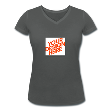 Lade das Bild in den Galerie-Viewer, Damen Bio T-Shirt mit V-Ausschnitt von Stanley &amp; Stella selbst gestalten und bedrucken - Anthrazit
