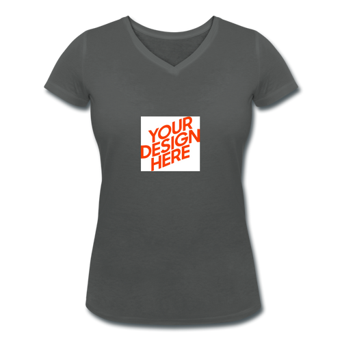 Damen Bio T-Shirt mit V-Ausschnitt von Stanley & Stella selbst gestalten und bedrucken - Anthrazit