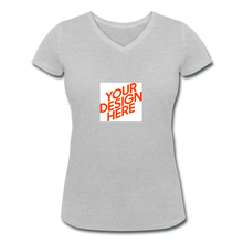 Lade das Bild in den Galerie-Viewer, Damen Bio T-Shirt mit V-Ausschnitt von Stanley &amp; Stella selbst gestalten und bedrucken - Grau meliert
