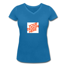 Lade das Bild in den Galerie-Viewer, Damen Bio T-Shirt mit V-Ausschnitt von Stanley &amp; Stella selbst gestalten und bedrucken - Pfauenblau
