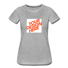 Lade das Bild in den Galerie-Viewer, Premium T-Shirt Damen/Frauen selbst gestalten und bedrucken - Grau meliert
