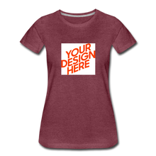 Lade das Bild in den Galerie-Viewer, Premium T-Shirt Damen/Frauen selbst gestalten und bedrucken - Bordeauxrot meliert
