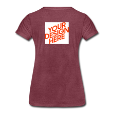 Lade das Bild in den Galerie-Viewer, Premium T-Shirt Damen/Frauen selbst gestalten und bedrucken - Bordeauxrot meliert

