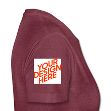 Lade das Bild in den Galerie-Viewer, Premium T-Shirt Damen/Frauen selbst gestalten und bedrucken - Bordeauxrot meliert
