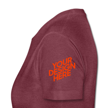 Lade das Bild in den Galerie-Viewer, Premium T-Shirt Damen/Frauen selbst gestalten und bedrucken - Bordeauxrot meliert
