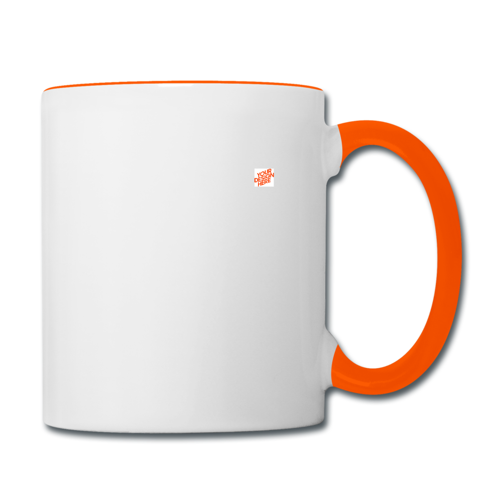 Kontrastbecher selbst gestalten und bedrucken - Weiß/Orange