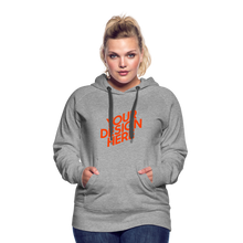 Lade das Bild in den Galerie-Viewer, Damen/Frauen selbst gestalten und bedrucken Premium Hoodie - Grau meliert
