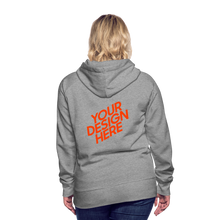 Lade das Bild in den Galerie-Viewer, Damen/Frauen selbst gestalten und bedrucken Premium Hoodie - Grau meliert
