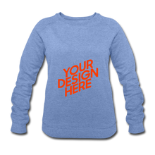 Lade das Bild in den Galerie-Viewer, Bio Sweatshirt by Stanley &amp; Stella Damen/Frauen selbst gestalten und bedrucken - Blau meliert
