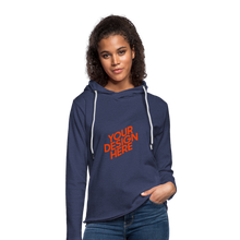 Lade das Bild in den Galerie-Viewer, Light Unisex Sweatshirt Hoodie Damen/Frauen selbst gestalten und bedrucken - Navy meliert
