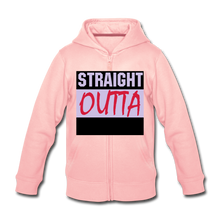 Lade das Bild in den Galerie-Viewer, Kinder Premium Kapuzenpulli mit Reißverschluss Zip Hoodie selbst gestalten und bedrucken - crystal pink
