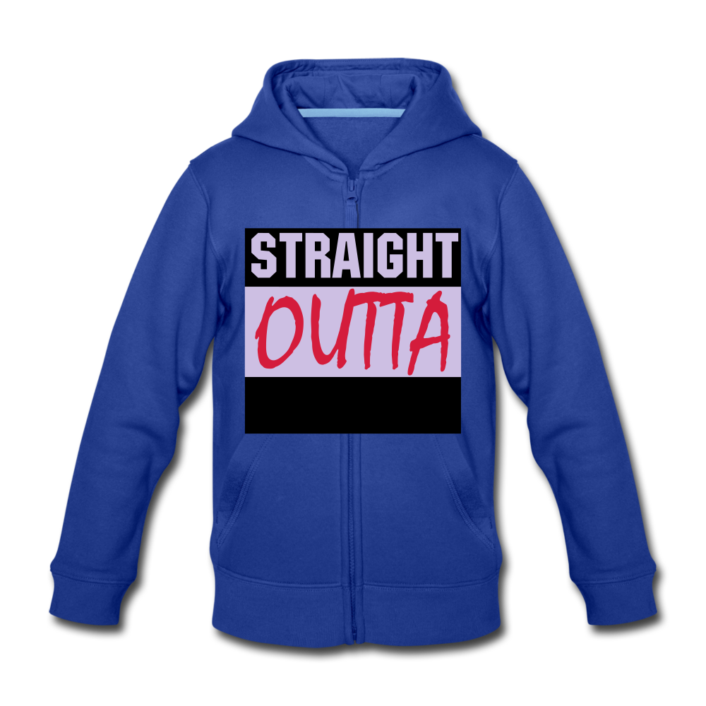Kinder Premium Kapuzenpulli mit Reißverschluss Zip Hoodie selbst gestalten und bedrucken - royal blue