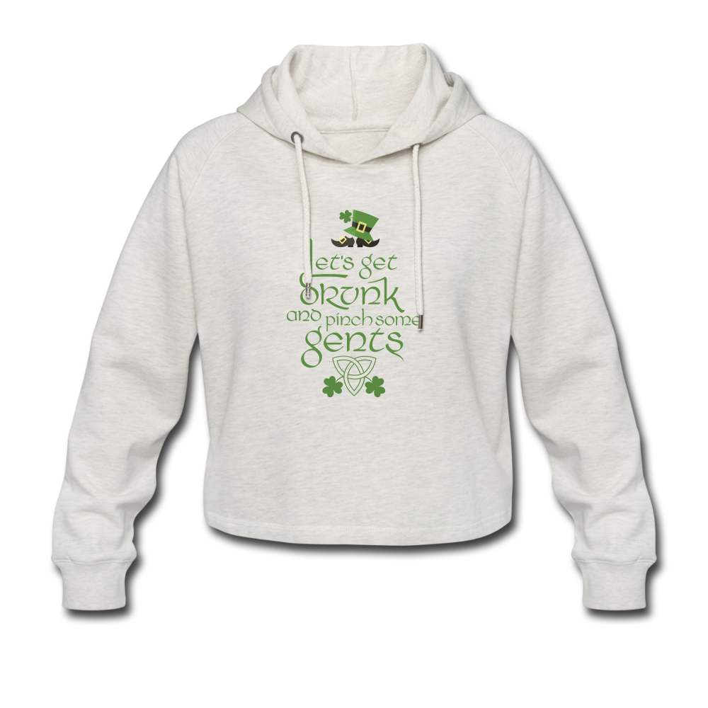 Damen/Frauen selbst gestalten und bedruckenCropped Hoodie - heather oatmeal