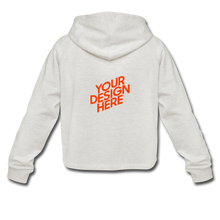 Lade das Bild in den Galerie-Viewer, Damen/Frauen selbst gestalten und bedruckenCropped Hoodie - heather oatmeal
