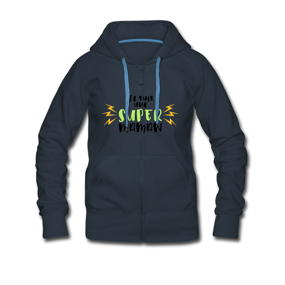 Damen/Frauen selbst gestalten und bedrucken Premium Hooded Jacket - navy