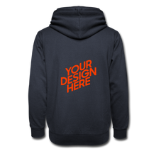 Lade das Bild in den Galerie-Viewer, Shawl Collar Hoodie Damen/Frauen selbst gestalten und bedrucken - navy
