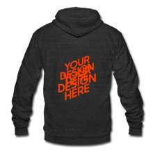 Lade das Bild in den Galerie-Viewer, Damen/Frauen selbst gestalten und bedrucken Tri-blend Hooded Jacket by Bella + Canvas - charcoal grey
