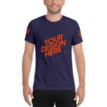 Lade das Bild in den Galerie-Viewer, Kurzärmeliges T-Shirt Tri-Blend Herren/Männer selbst gestalten und bedrucken
