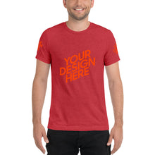 Lade das Bild in den Galerie-Viewer, Kurzärmeliges T-Shirt Tri-Blend Herren/Männer selbst gestalten und bedrucken
