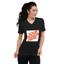 Lade das Bild in den Galerie-Viewer, Kurzämerliges T-Shirt mit V-Ausschnitt Damen/Frauen selbst gestalten und bedrucken
