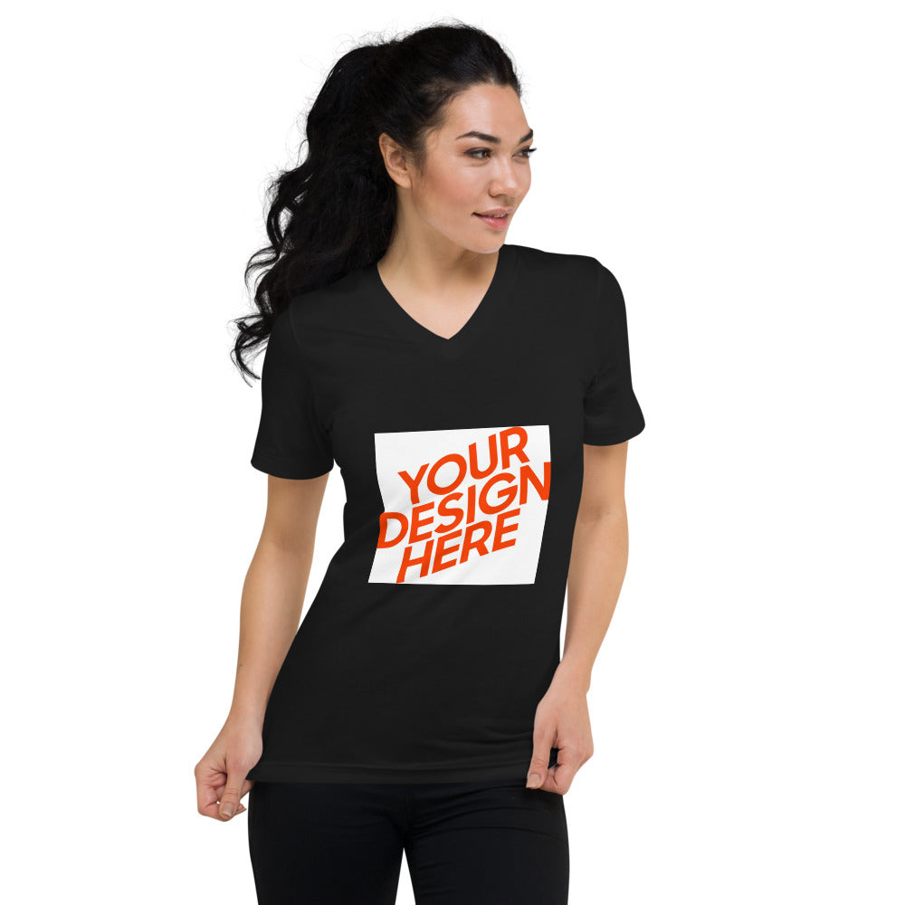Kurzämerliges T-Shirt mit V-Ausschnitt Damen/Frauen selbst gestalten und bedrucken