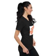 Lade das Bild in den Galerie-Viewer, Kurzämerliges T-Shirt mit V-Ausschnitt Damen/Frauen selbst gestalten und bedrucken
